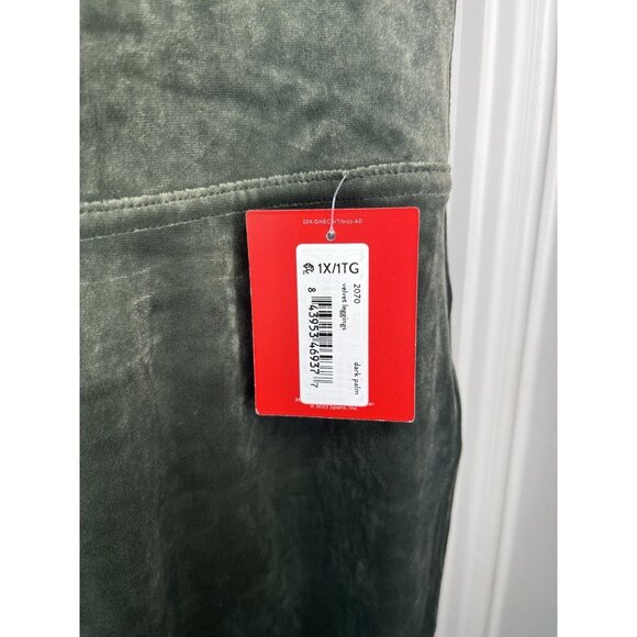 NEW NWT SPANX Velvet High Waisted Leggings Dark Palm Green High Rise Size 1X - Picture 2 of 9